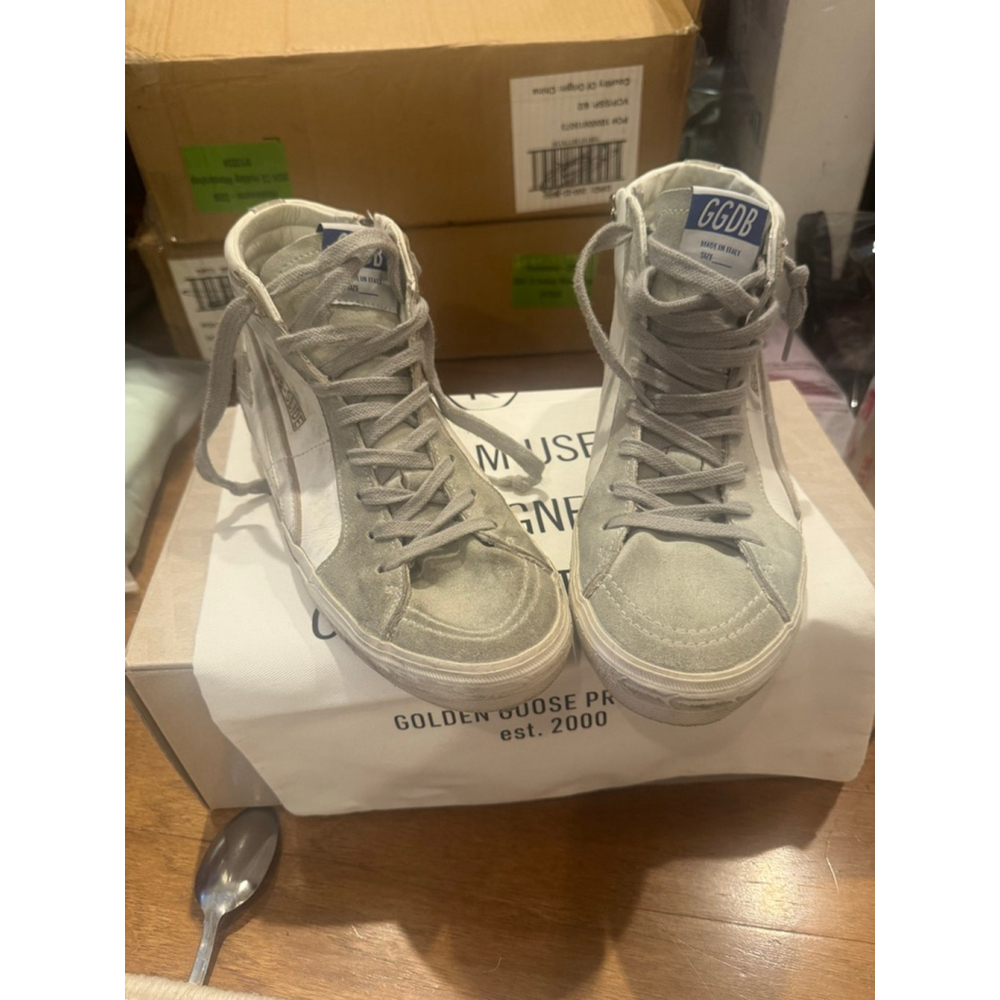New Golden Goose Slide Classic White Gray Sneakers Size 10 - Picture 5 of 9